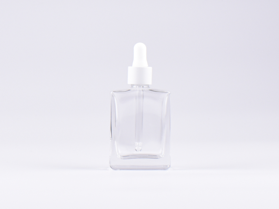 Klarglasflasche Miro 50ml - Pipette weiss